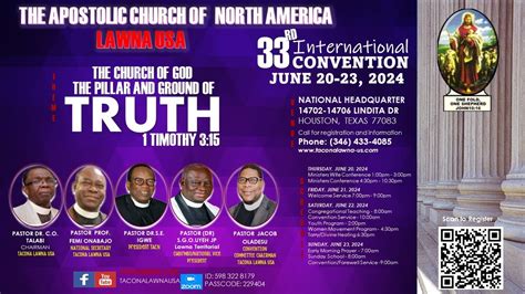 The Apostolic Church Of North America Lawna Usa 33rd International