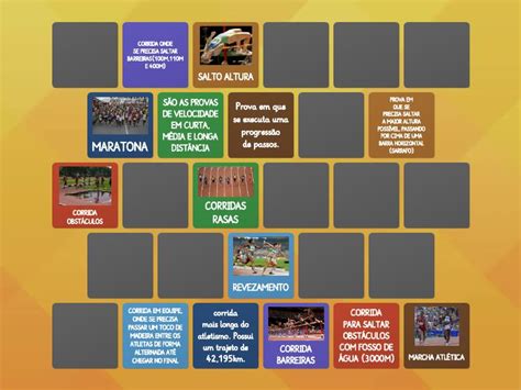 As 24 Modalidades Do Atletismo - CONHECENDO AS MODALIDADES DO ATLETISMO - Matching pairs