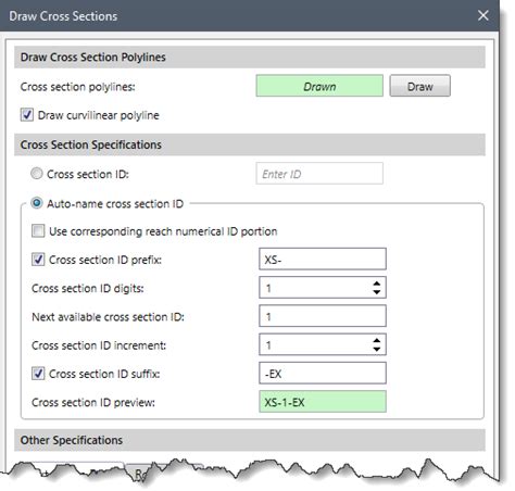 Draw And Assign Cross Sections Command Hec Hms Civilgeo Knowledge Base