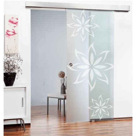 Frameless Sliding Glass Barn Door With Full Private Opaque Frosted