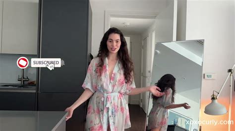 Trying On Blue Lingerie In Transparent Robe K No Bra And See