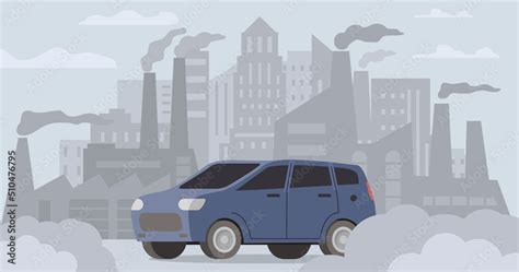 car air pollutionroad smogindustrial carbon dioxide cloud polluted
