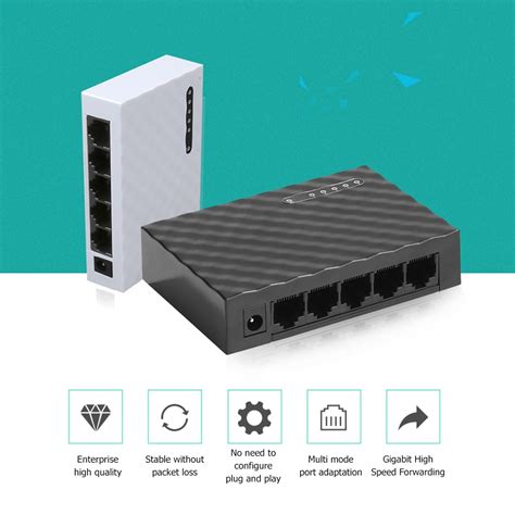 Mini Port Desktop Mbps Network Switch Gigabit Fast Rj Ethernet