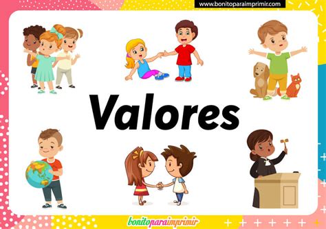 Los Valores Bonito Para Imprimir