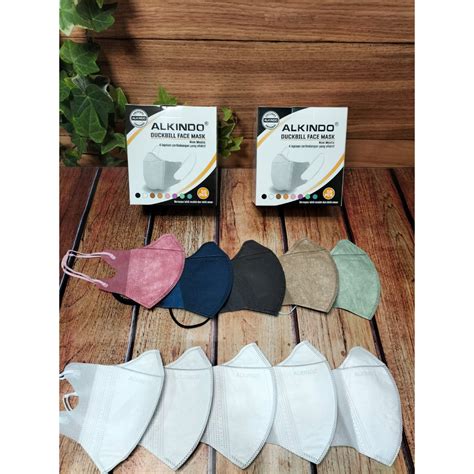 Jual MASKER DUCKBILL ALKINDO ISI 50 PCS DUCKBIL GARIS PUTIH DAN WARNA