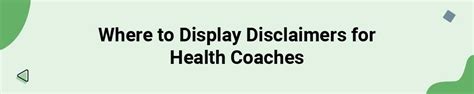 Disclaimers For Health Coaches Termsfeed