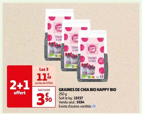 Promo Happy Bio Graines De Chia Bio Chez Auchan