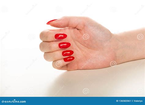 Woman Hands With Manicured Red Nails Stock Image Image Of Body