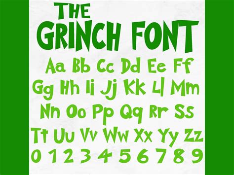 Grinch Font Svg, Svg Font, Alphabet Svg, Green Character Font, Cartoon Font, Truetype, Opentype ...