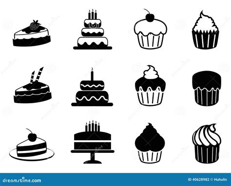 Cake Icons Set Stock Vector Illustration Of Group Cake