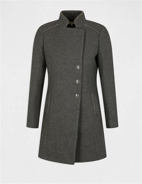 Manteau Cintr Boutonn Gris Anthracite Femme Morgan