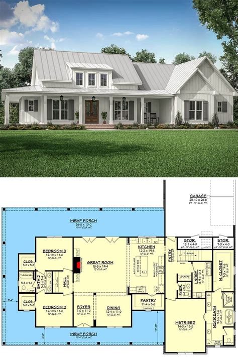 Bedroom Two Story Modern Farmhouse With Wraparound Porch And Bonus