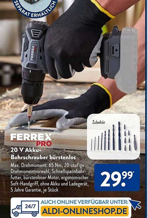 Ferrex Pro V Akku Bohrschrauber B Rstenlos Angebot Bei Aldi S D