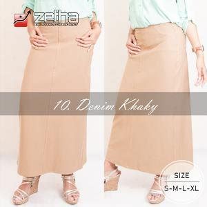 Jual Rok Panjang Kerja Wanita Kantor Denim Khaky Size S M L Xl Original