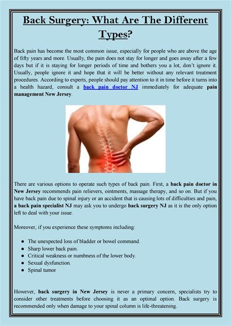 Back Surgery: What Are The Different Types? by Harold Mehta - Issuu