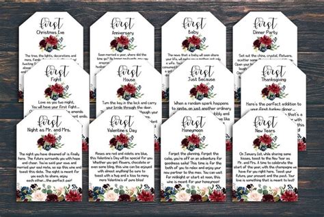 Editable Marriage Milestone Wine Basket Tags A Year Of First Wine Gift