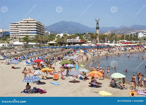 Beach in the Puerto Banus editorial stock image. Image of people - 51553334