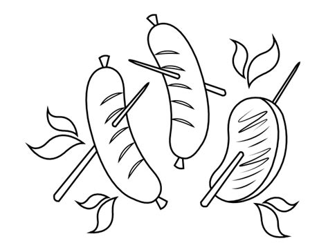 Printable Cooking Meat Coloring Page