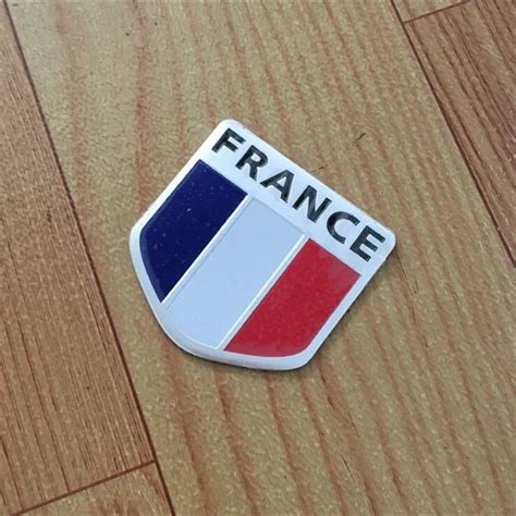 Aluminum Alloy FRANCE French National Flags Car Body Stickers 5x5cm