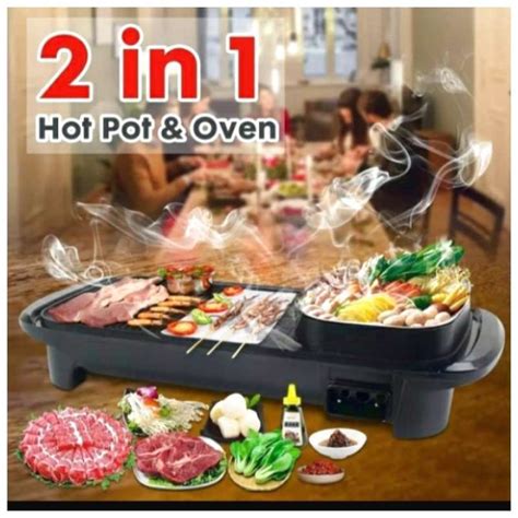 Jual Jual Panggangan Bbq In Grill Elektrik Hot Pot Hitam Di Seller