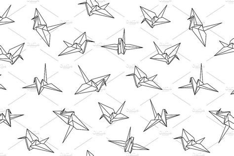 White Origami Seamless Patterns