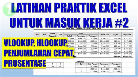 Latihan Praktik Excel Untuk Masuk Kerja 2 YouTube