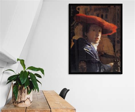 Vermeer Girl With The Red Hat Classic Art Print On Canvas