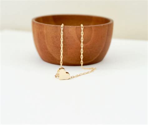 Gold Floating Heart Necklace Sterling Silver Heart Necklace | Etsy