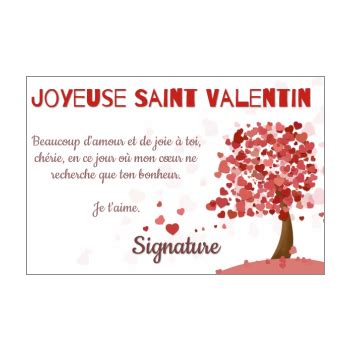 Carte de Saint Valentin à imprimer gratuit