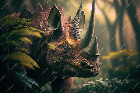 triceratops dinosaurio herbivoro antiguo dinosaurio animal extinto ia