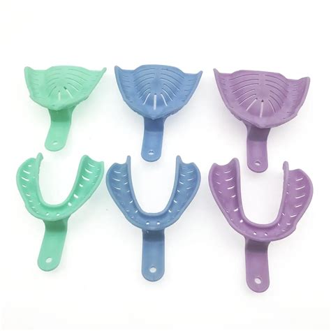 Pcs Colorful Dental Impression Trays Plastic Materials Teeth Holder In