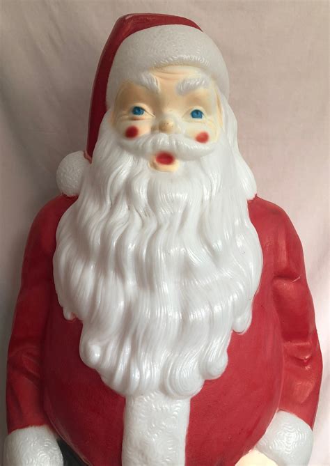 Vintage Christmas Large Empire Santa Blow Mold W Toy Bag Etsy