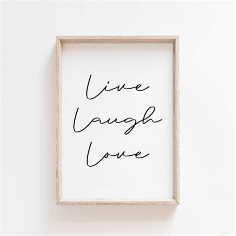 Live Laugh Love Printable Living Room Wall Art Motivational Wall Art