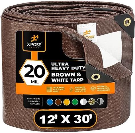 Amazon 12 X 30 Brown White Ultra Heavy Duty Tarp 20 Mil Tarps