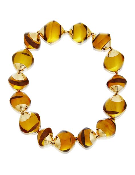 Vhernier Amber And Gold Trottola Necklace