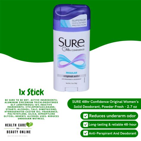 SURE REGULAR ANTIPERSPIRANT DEODORANT (76g) | Lazada PH