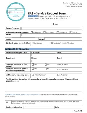 Fillable Online Eas Service Request Form Nj Gov Fax Email Print Pdffiller