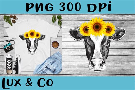 Sunflower Cow Png Sublimation 287592 Sublimation Design Bundles