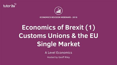 Economics Of Brexit 1 Trade Patterns Customs Unions And The Single