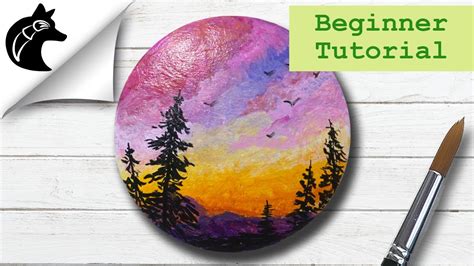 Rock Painting Tutorial For Beginners Sunset YouTube