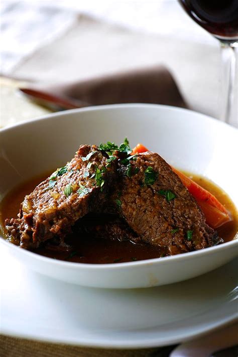 Braised Beef In Barolo Wine Sauce Delallo Italian Entree Recipe