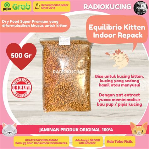 Jual Equilibrio Kitten Gr Indoor Repack Cat Food Makanan Kucing