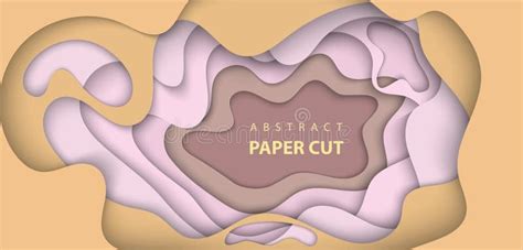 Vector Background With Nude Beige Pastel Color Paper Cut Shapes Stock Vector Illustration Of