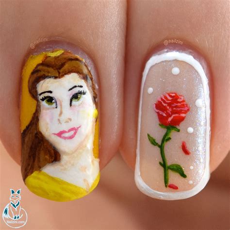 Beauty And The Beast Roses Nail Art Nailzini A Nail Art Blog