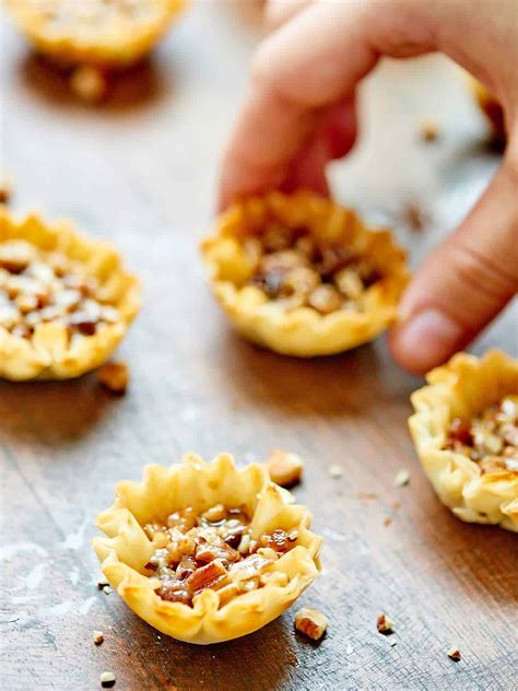 Pecan Pie Bites - w/ Premade Crust & Maple Bourbon Caramel