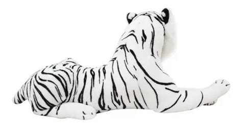 Tigre Blanco Tumbado Realista De Cm De Peluche Safari Mercadolibre