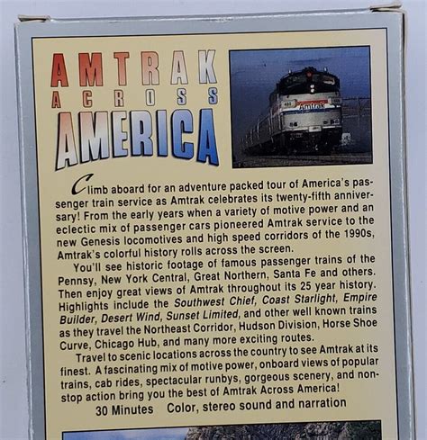 Amtrak Across America Vhs Vcr Tape Th Anniversary History Of