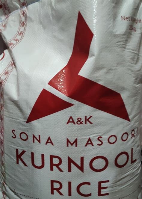 KURNOOL RICE SONA MASOORI Packaging Type PP Bag Packaging Size 25