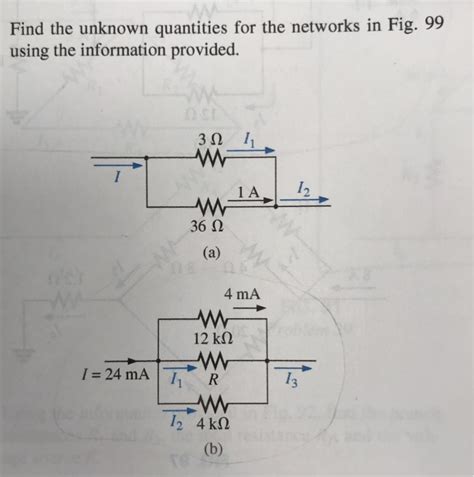 Solved Find The Unknown Quantities For The Networks In Fig Chegg