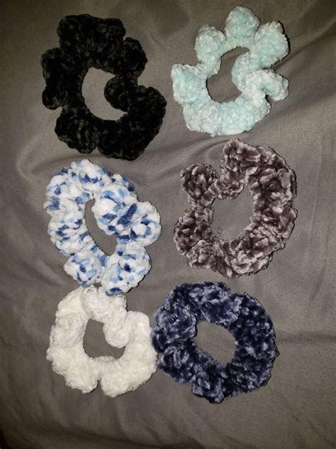 Hand Crocheted Ponytail Holder Scrunchie Hair Ties Etsy Canada